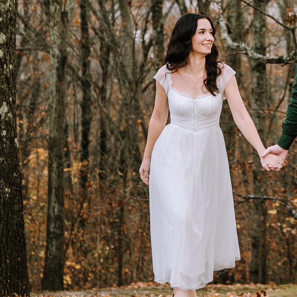 White engagement / graduation dress